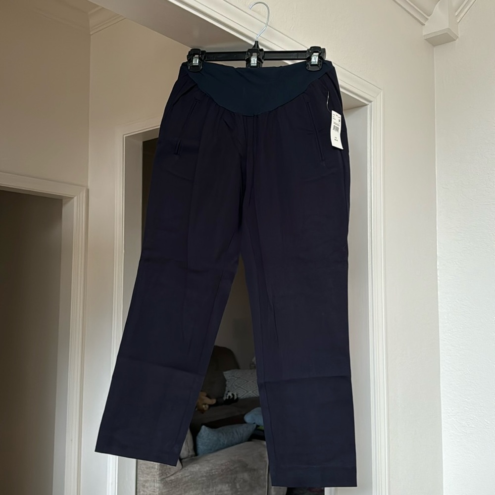 Navy over the belly work pants. NWT